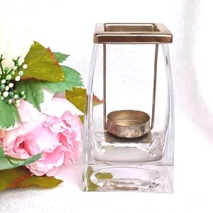 Weighty Glass Tealite Candle holder/ Vase